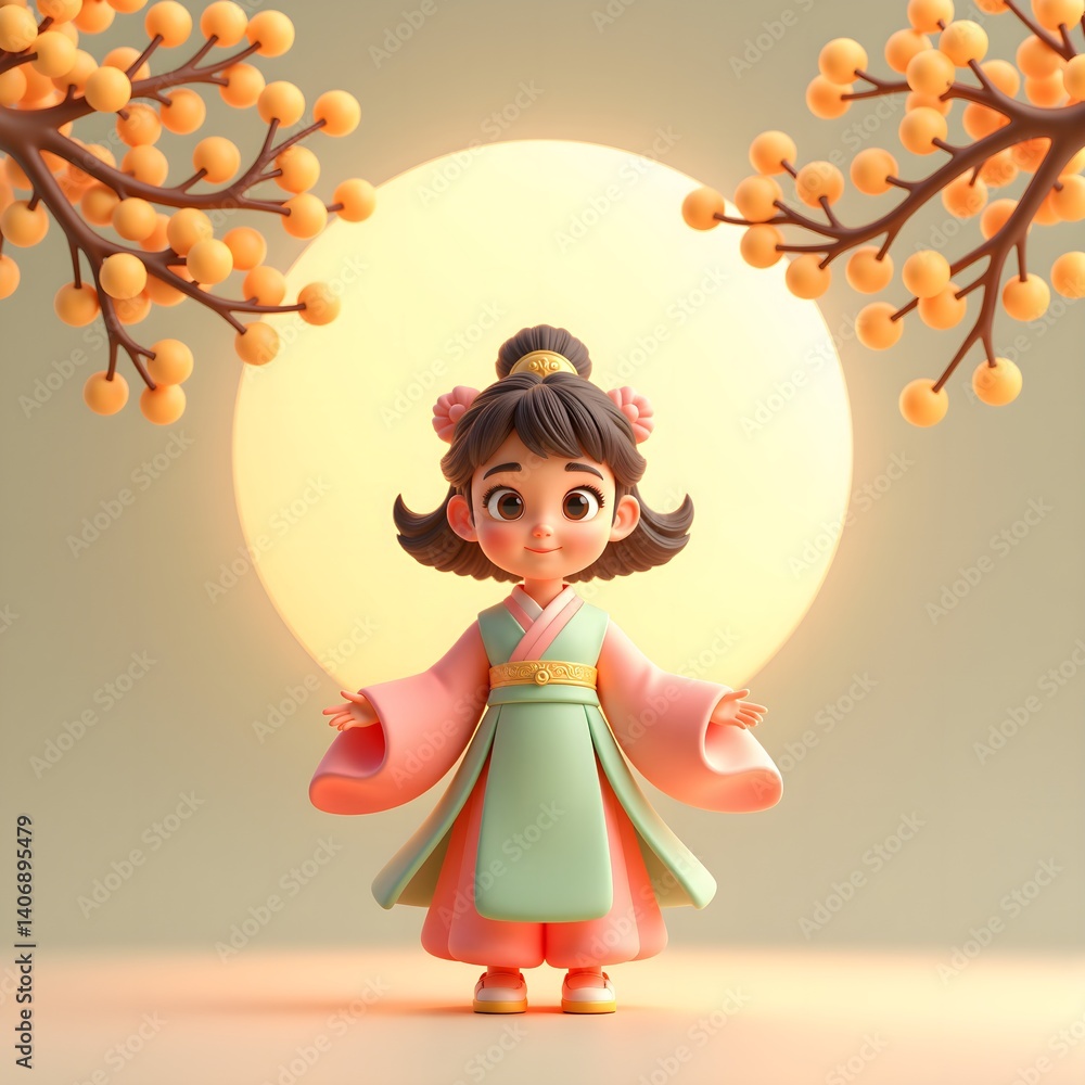 Fototapeta premium The spring day of a girl in Hanfu