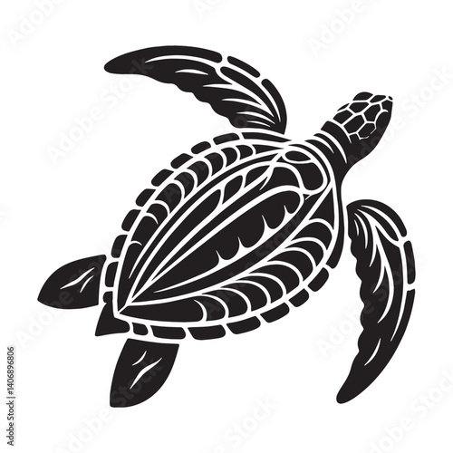 Resilient Leatherback Sea Turtle silhouette, surviving against the tide – Leatherback Sea Turtle illustration – minimalist Leatherback Sea Turtle vector – reptile silhouette

