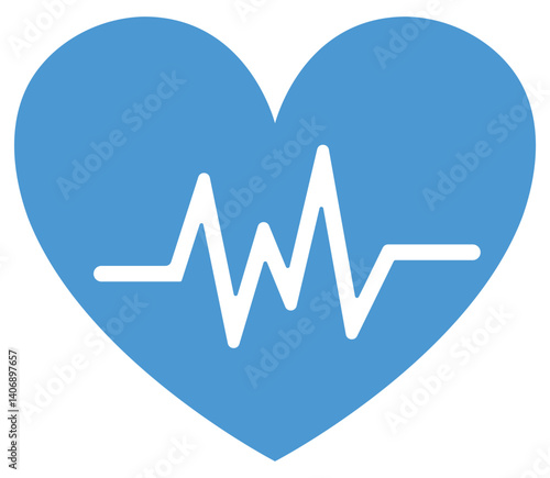 Flat heartbeat icon symbol isolated on white background.