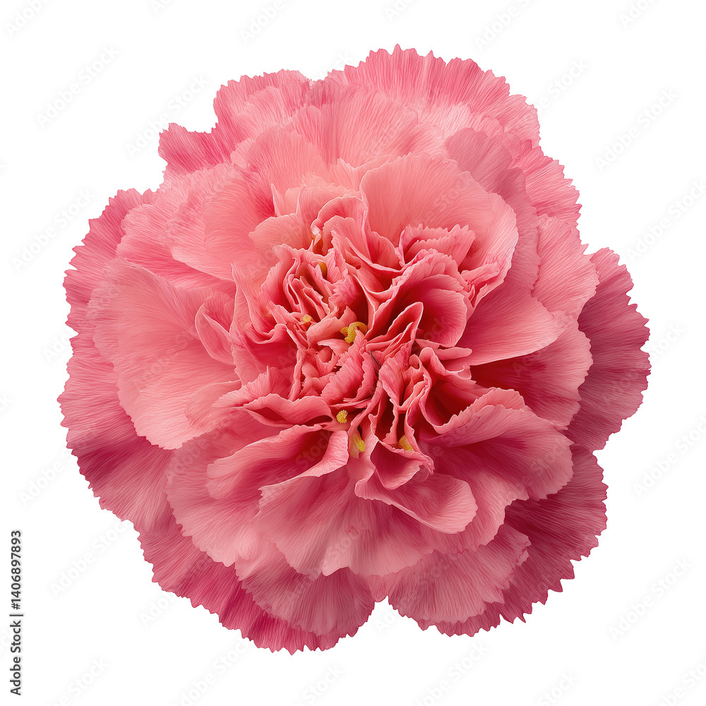 Aesthetic pink carnation flower in full bloom with detailed petals on a black background Aesthetic pink carnation flower in full bloom with detailed petals on a black background