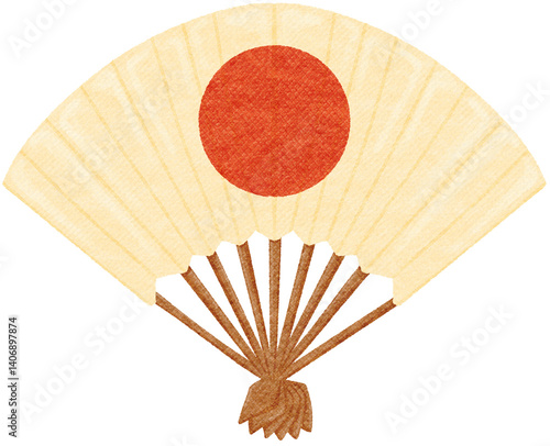 japanese fan red sun childrens day..