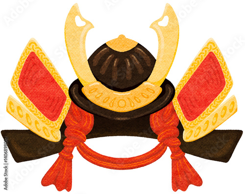 samurai helmet illustration