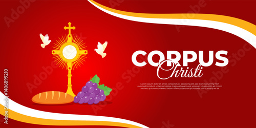 Vector illustration of Corpus Christi social media template