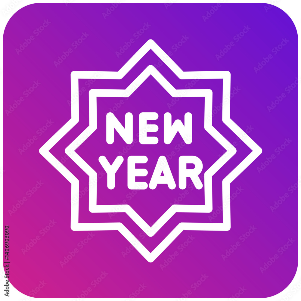 New Year Vector Icon Design Illustration New Year Vector Icon Design Illustration