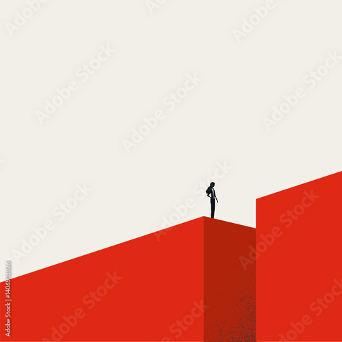 Business challenge and solution vector concept. Symbol of risk, courage, ambition. Minimal design eps10 illustration.