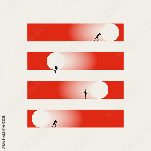 Business and capitalism vector concept. Symbol of corporate career, teamwork, success. Minimal design eps10 illustration.