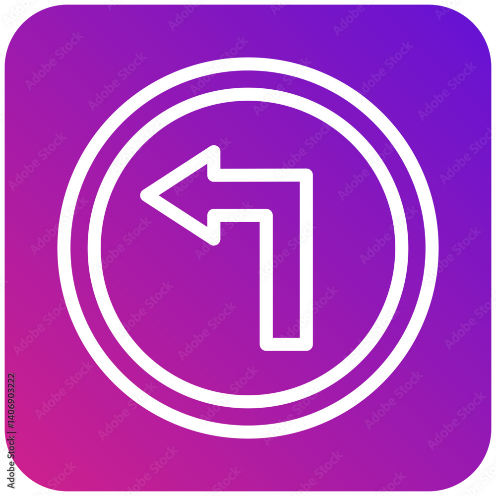 Left way Vector Icon Design Illustration Left way Vector Icon Design Illustration