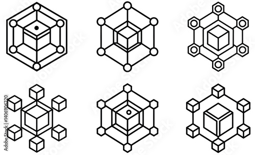  interconnected cube network illustrations.