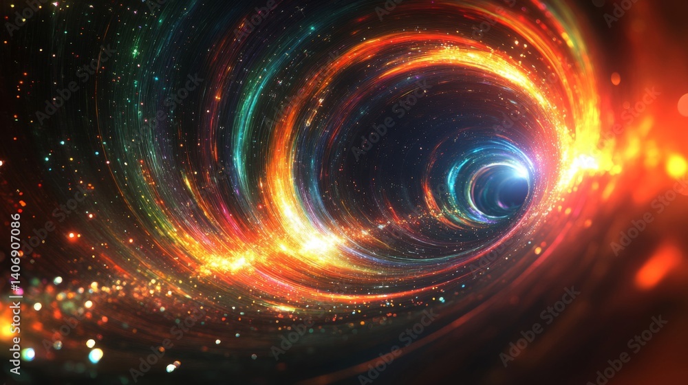 Obraz premium Abstract Cosmic Spiral With Vibrant Colors