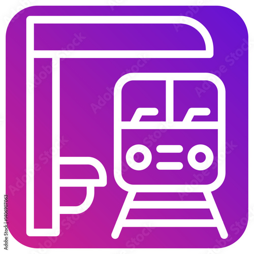 Train platform Vector Icon Design Illustration
