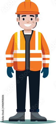 construction worker in uniform vector illustration, Construction worker cartoon clip art, image, graphics