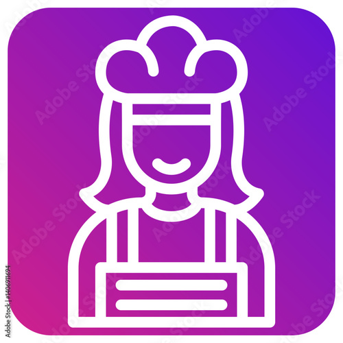 Female Chef Vector Icon Design Illustration