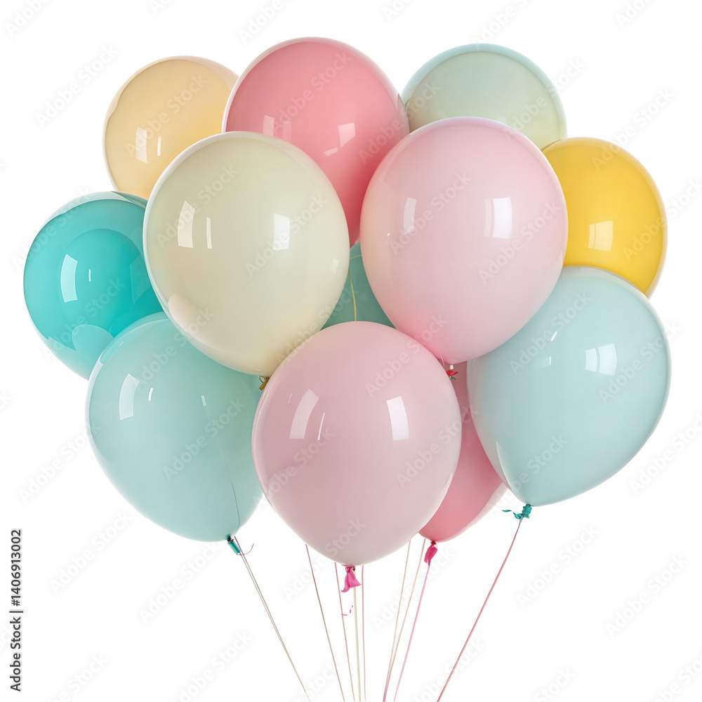 Elegant Pastel Balloons isolated on transparent background. Png Elegant Pastel Balloons isolated on transparent background. Png