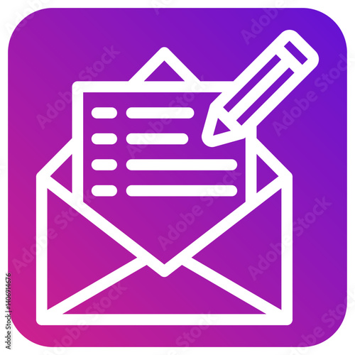 Write Mail Vector Icon Design Illustration