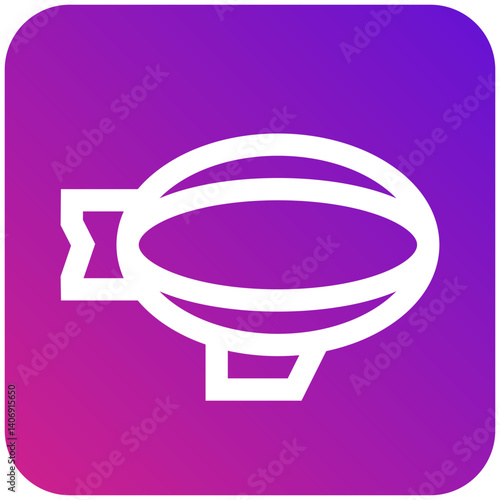 Flying Airship Vector Icon Design Illustration