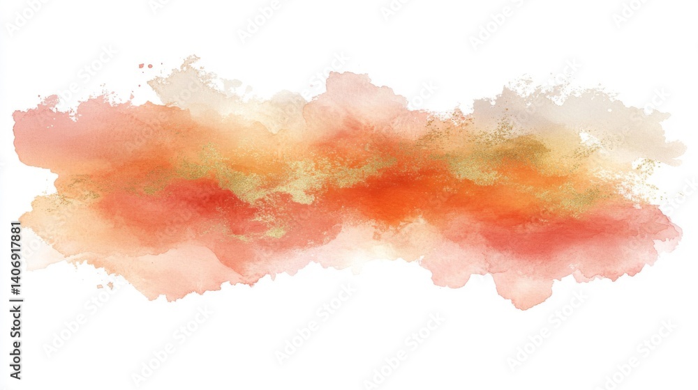 Obraz premium Abstract Watercolor Background with Gold Accents