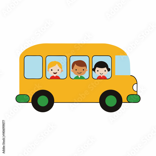 school bus isolated on white