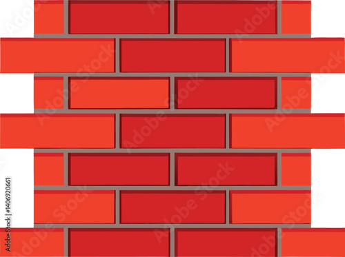 Red bricks vector illustration on a white background, Red brick wall vector art, image, graphics