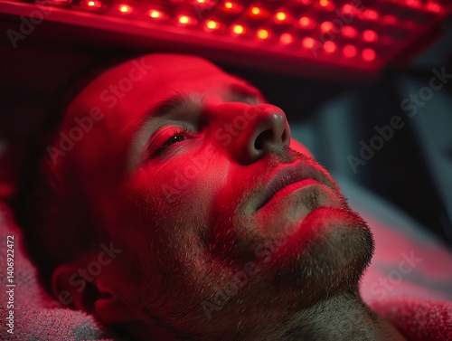 Red Light Therapy for Men's Skin Rejuvenation and Anti-Aging Treatment in a Medical Spa