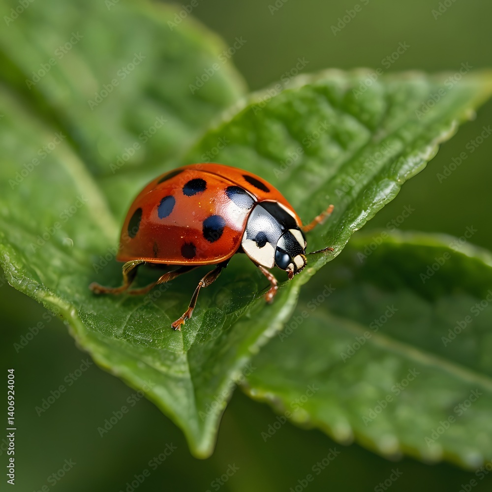 Cute Ladybug on Leaf Cute Ladybug on Leaf