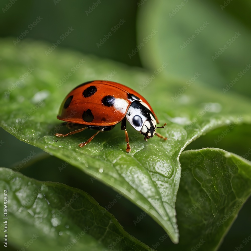 Cute Ladybug on Leaf Cute Ladybug on Leaf