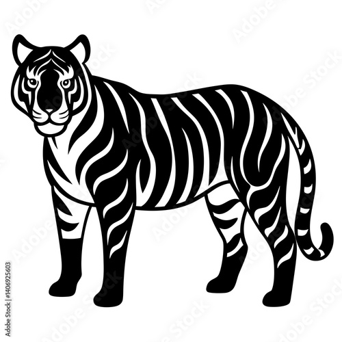 white tiger vector illustration