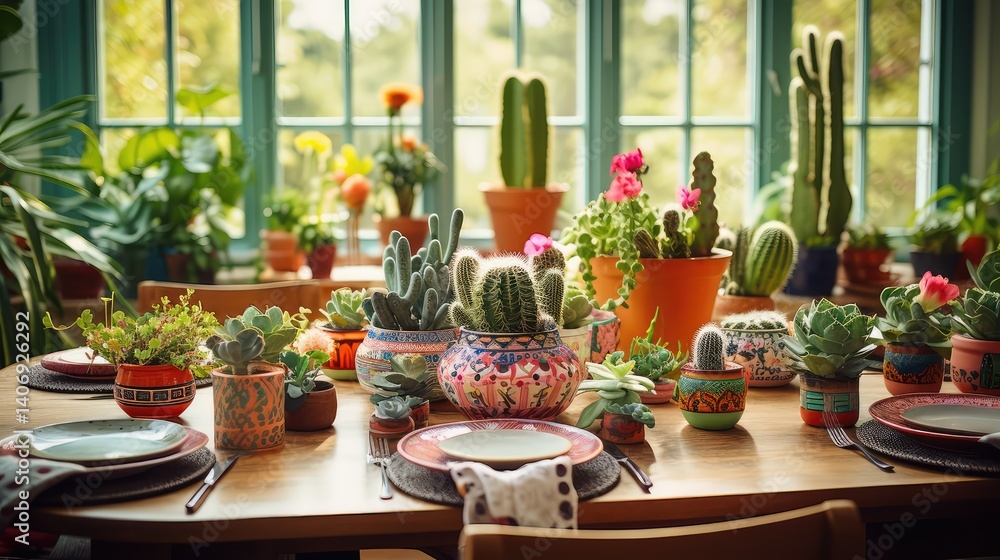 Fototapeta premium succulents table plants