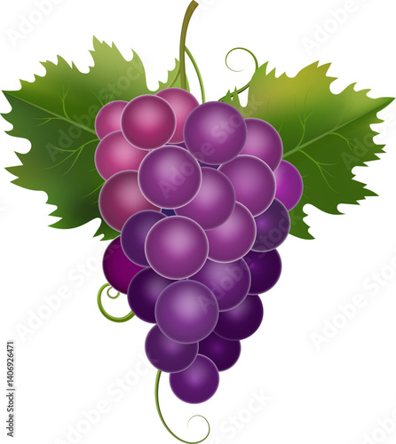 3d grapes bunch