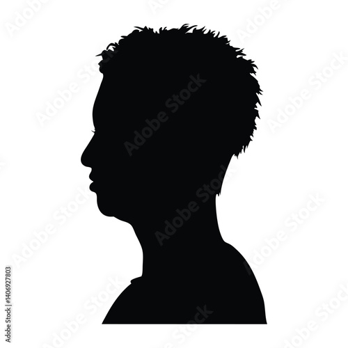 Obraz na płótnie Woman with short hair vector silhouette w salonie