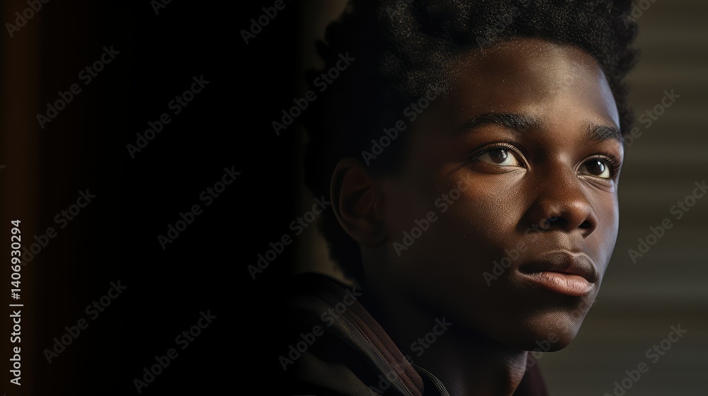 introspective teenage boy black american introspective teenage boy black american
