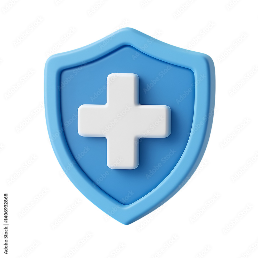 Light Blue Shield with White Medical Cross