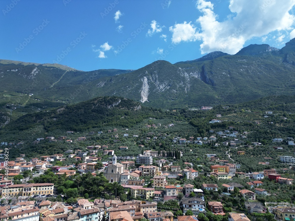 Obraz premium Aerial view Lake Garda, Malcesine, Province of Verona in the Italian region Veneto.