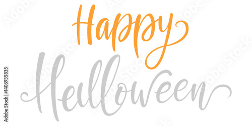 Elegant "Happy Halloween" Handwritten Typography for Holiday Design