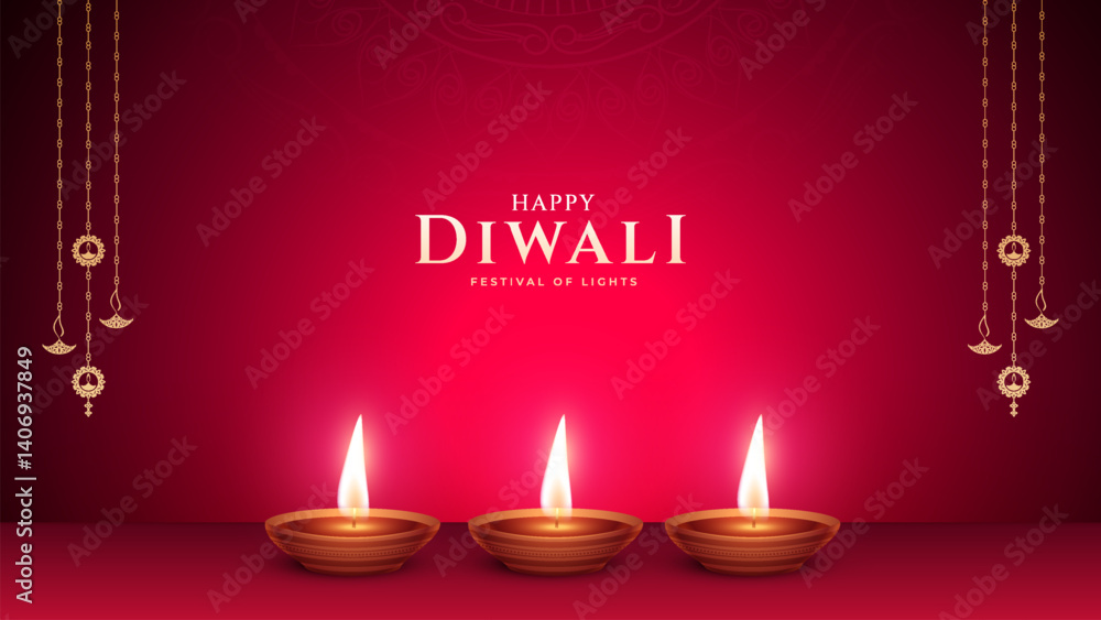 Happy Diwali - festival of lights colorful poster template design with decorative diya lamp. Indian festival of lights Happy Diwali, holiday Background. Happy Diwali - festival of lights colorful poster template design with decorative diya lamp. Indian festival of lights Happy Diwali, holiday Background.
