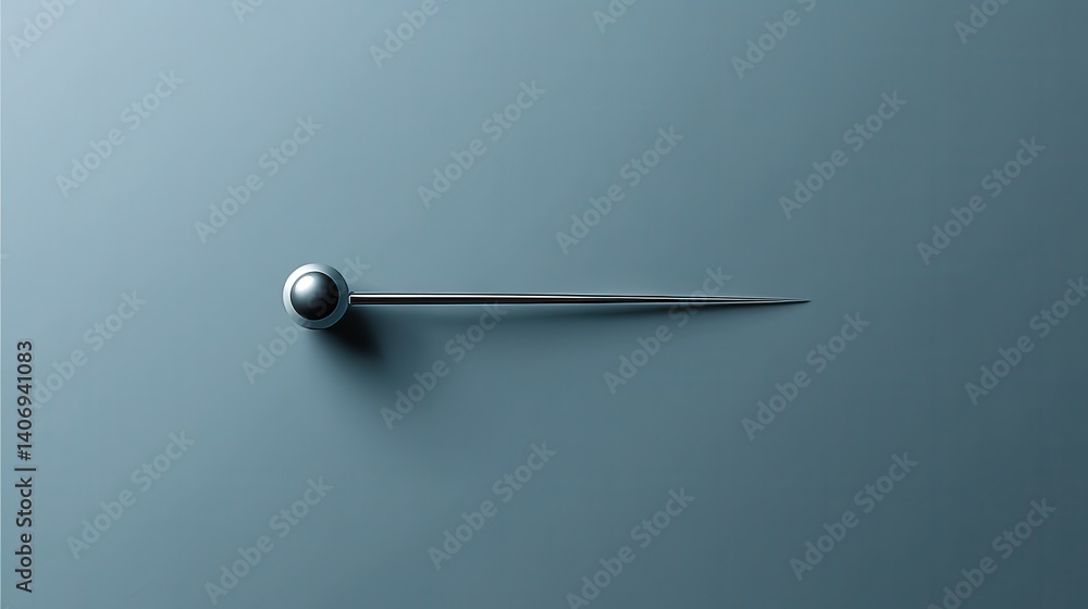 Metallic Pin on Gray Surface Close up of Bent Needle Metallic Pin on Gray Surface Close up of Bent Needle
