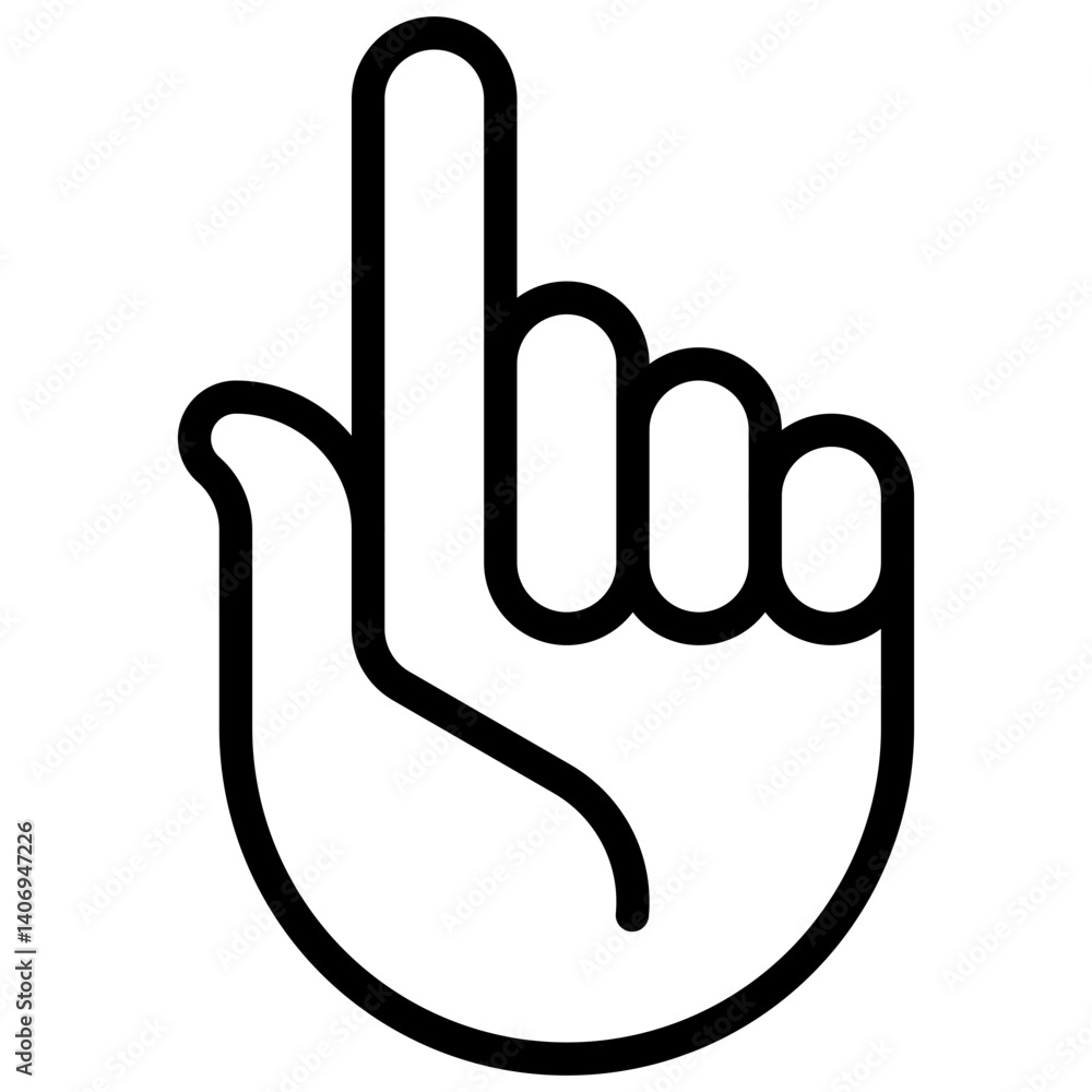 Obraz premium Sign language. Editable stroke vector icon.