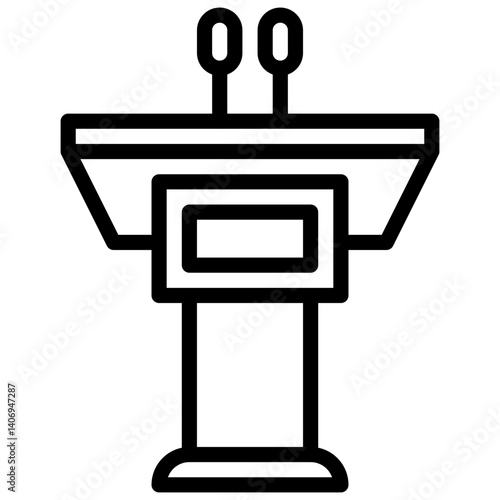 Public speaking. Editable stroke vector icon.