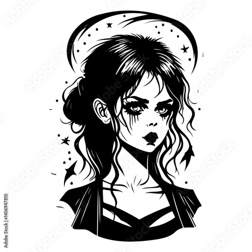 halloween exorcist girl scary illustration sketch hand draw