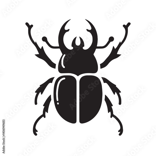 Strong Beetle silhouette, built for survival and persistence – Beetle illustration – Beetle vector – Insect silhouette

