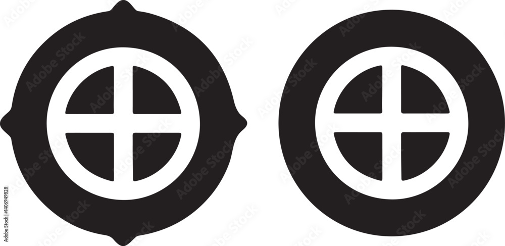 Vector illustration of a black and white cross Vector illustration of a black and white cross