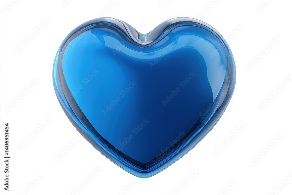 Blue heart isolated on a white background. glossy blue heart isolated on white background perfect for valentine's day representing love or as a symbolic icon Blue heart isolated on a white background. glossy blue heart isolated on white background perfect for valentine's day representing love or as a symbolic icon