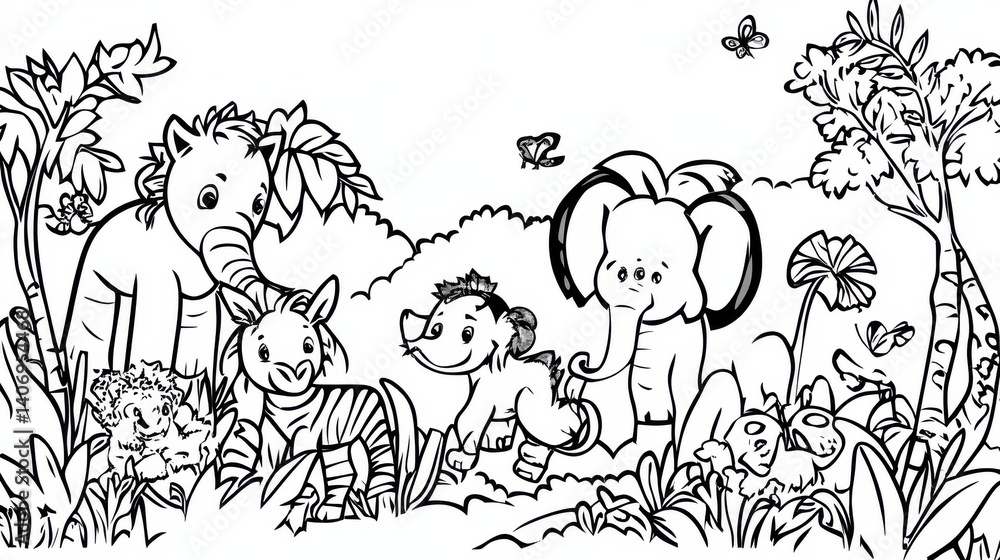 Fototapeta premium Animal Coloring Pages