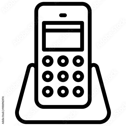 Wireless landline phone. Editable stroke vector icon.