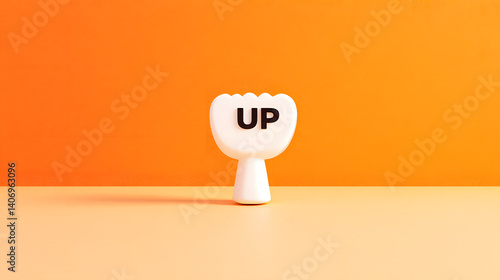 Stylized White Thumbs Up on Stand - Positive Feedback Symbol
