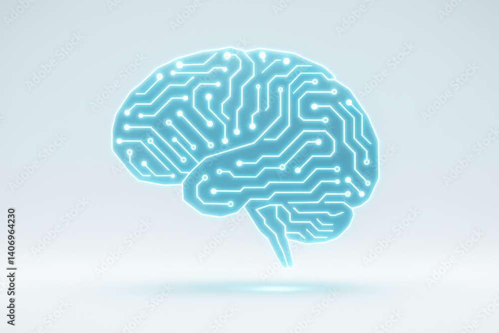 Illustration stylisée d’un cerveau numérique en circuit imprimé – concept d’intelligence artificielle, technologie avancée, pensée algorithmique et réseau neuronal numérique Illustration stylisée d’un cerveau numérique en circuit imprimé – concept d’intelligence artificielle, technologie avancée, pensée algorithmique et réseau neuronal numérique