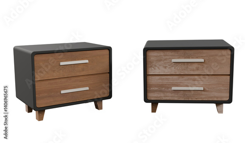 bed side drawer isolated on white