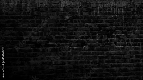Brick texture with scratches and cracks. Dark brick wall as a backdrop. brickwork design element photo