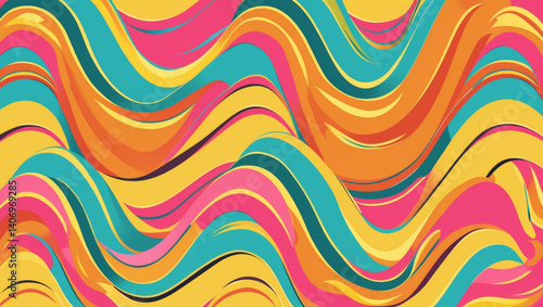 abstract colorful background with waves