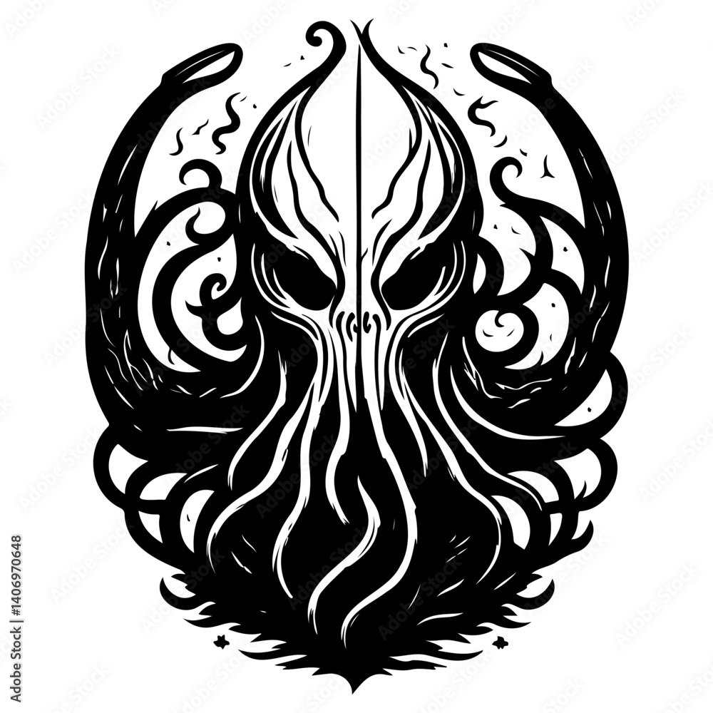 Stylized Creature Illustration in Black and White Stylized Creature Illustration in Black and White