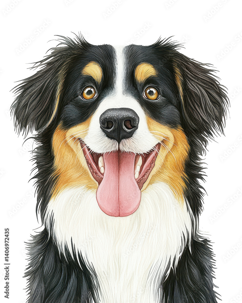 Energetic puppy with its tongue out showing excitement and joy while playing in a vibrant outdoor setting Energetic puppy with its tongue out showing excitement and joy while playing in a vibrant outdoor setting